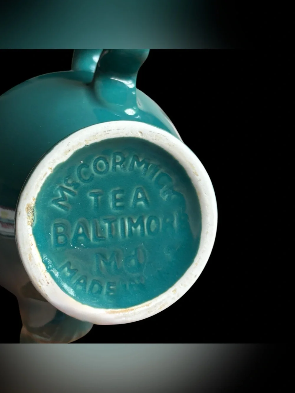 Vintage Hall China McCormick Tea Baltimore Green Teapot Lid Infuser 6 Cup